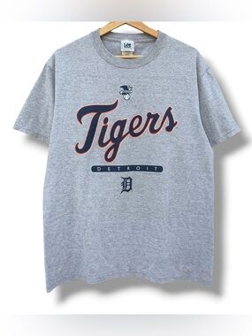 Vintage Y2K Lee Sport Detroit Tigers T-Shirt Gray Size Medium MLB